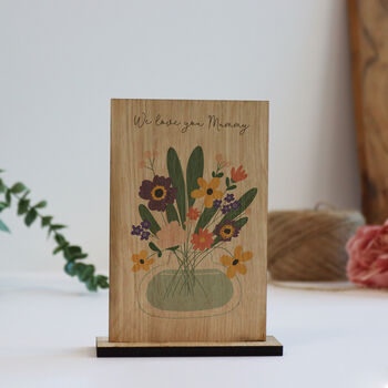 Personalised Printed Oak Flower Card, 5 of 9
