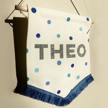 Customised Fabric Name Banner With Polka Dots, 5 of 6