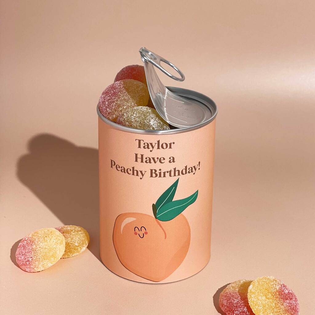 Personalised Peachy Birthday Sweet Tin, 1 of 3