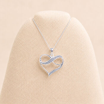 Personalised Large Sterling Silver Infinity Heart Pendant Necklace, 4 of 10