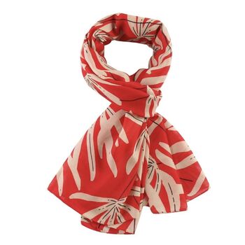 Red Floral Print Scarf, 2 of 5