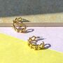 Gold Plated Figaro Chain Hoop Earring, thumbnail 2 of 5