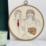 Personalised Hand Embroidered Couples Wedding Portrait, thumbnail 8 of 8