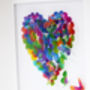 Framed Handmade 3D Colourful Butterfly Heart, thumbnail 3 of 7