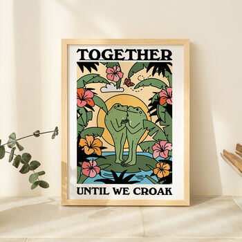 'Together Until We Croak' Cute Frog Couples Print, 5 of 9