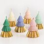 Rainbow And Gold Christmas Tree Candles X Six, thumbnail 1 of 3