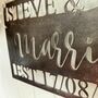 Personalised 'Married' Metal Wedding Ceremony Sign, thumbnail 3 of 7