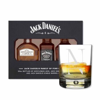 Personalised Jack Daniels Bourbon And Glass Gift Set, 5 of 9