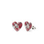 Red And Grey Heart Ear Studs In A Gift Tin, thumbnail 1 of 2
