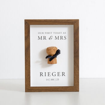 Personalised Our First Toast Cork Saver Frame, 7 of 12