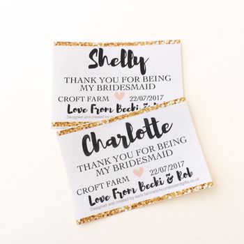 Thank You For Being My Bridesmaid Mini Champagne Labels, 2 of 3