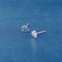 Silver Jigsaw Puzzle Stud Earrings, 925 Sterling Silver, thumbnail 6 of 7