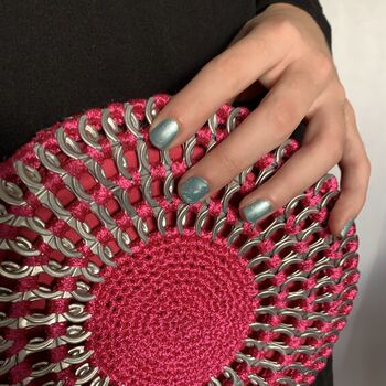 Circular Fashion Daisy Chain Crochet Ring Pulls Bag, 12 of 12