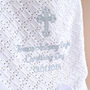 Personalised 100% Cotton Knitted Shawl For Christening, thumbnail 7 of 9