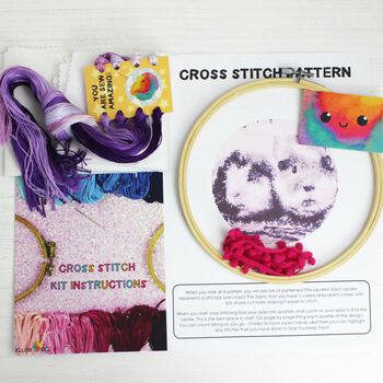 Purple Stitch A Selfie Cross Stitch Kit, 9 of 10