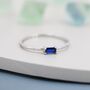 Sapphire Blue Baguette Cz Ring In Sterling Silver, thumbnail 3 of 11