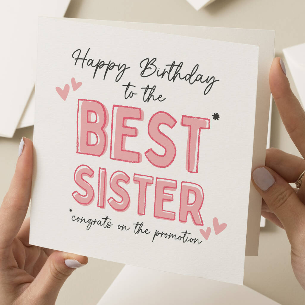Best Sister Birthday Card By Twist Stationery | notonthehighstreet.com