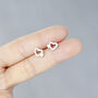 925 Sterling Silver Cz Heart Stud Earrings, thumbnail 1 of 7