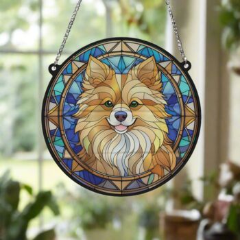 Pomeranian Stained Glass Effect Suncatcher, 5 of 5