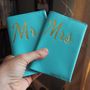 Personalised Mr And Mrs Coloured Leather Passport Set, thumbnail 6 of 7
