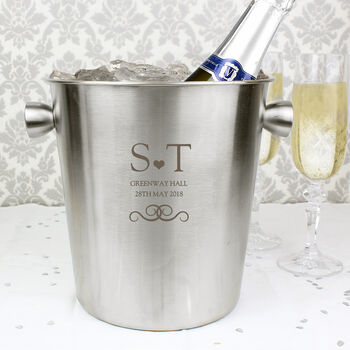 Personalised Initials Stainless Steel Ice Bucket, 2 of 5