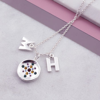 Rainbow Charm Necklace With Swarovski Crystal, 4 of 4
