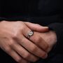 Silver Saint Michael Small Stainless Steel Signet Ring For Men, thumbnail 12 of 12