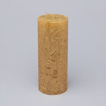 G Decor Adelle Aurelia Gold Signature Waxwork Pillar Candle In Warm Gold, 4 of 5