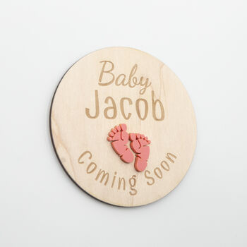 Baby Name Feet Plaque Coming Soon Sign Acrylic, 8 of 12