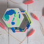 Colourful Jesmonite Hexagon Trinket Box, thumbnail 2 of 3