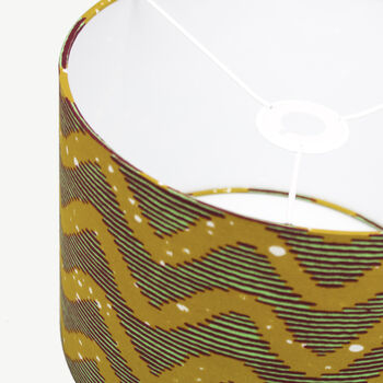 Mustard Yellow And Lime Waves African Print Lampshade, 6 of 7