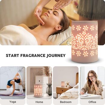 Ceramic White Butterfly Electric Oil Wax Melts Burner, 3 of 6