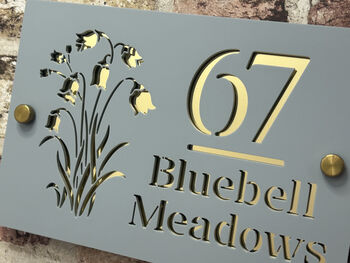 Personalised Bluebell Design House Acrylic Number Sign, 2 of 5