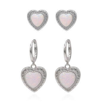 Opal Heart Earring Gift Set, 5 of 8