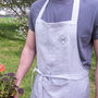 Personalised Embroidered Monogram Linen Apron, thumbnail 2 of 5