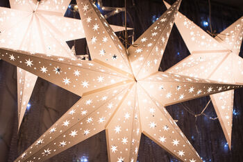 Set Of Three White Christmas Star Lanterns, 6 of 7