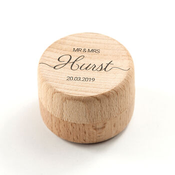 Personalised Wooden Wedding Ring Box, 5 of 5