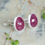 16ct Natural Ruby Cufflinks In Sterling Silver, thumbnail 2 of 3