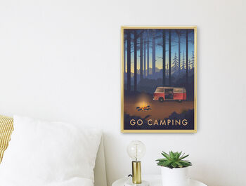 Go Camping Campervan Travel Poster Art Print, 2 of 8