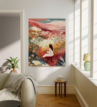 Female Reading Portrait Landscape Art Print, 3 of 4