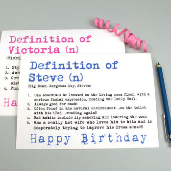 Personalised Definition Birthday Card, 3 of 12