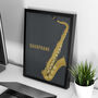 Saxophone Print | Instrument Music Poster, thumbnail 1 of 10