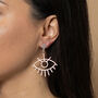 Silver Big Evil Eye Drop Studs, thumbnail 1 of 4