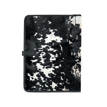 Black And White Pony Hair Leather A4 Document Holder, 5 of 7