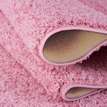 The Rugs Plain Pink Shaggy Rug, 5 of 10