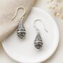 Sterling Silver Teardrop Filigree Drop Earrings, thumbnail 1 of 4