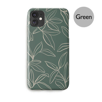 Line Art Botanical Leaves Phone Case, More Colours, 2 of 5