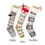 Nordic Fair Isle Personalised Christmas Stockings, thumbnail 3 of 9