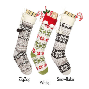 Nordic Fair Isle Personalised Christmas Stockings, 3 of 9