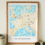 Personalised Watercolour Travel Map Framed For Any Trip Or Journey, thumbnail 1 of 5